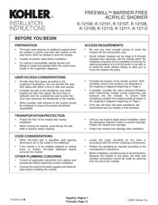 Kohler FREEWILL K-12108 Instrucciones De Instalación