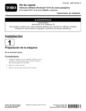 Toro Workman GTX Instrucciones De Instalación
