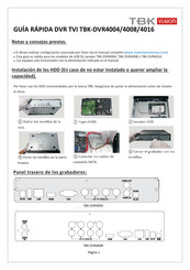 TBK vision TBK-DVR4016 Guía Rápida