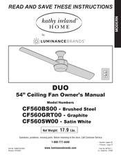 Luminance Brands Kathy Ireland Home DUO CF560BS00 El Manual Del Propietario