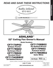 Luminance Brands Kathy Ireland Home ASHLAND CF717AP02 El Manual Del Propietario