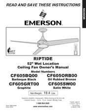 Emerson RIPTIDE CF605BQ00 Manual Del Usuario