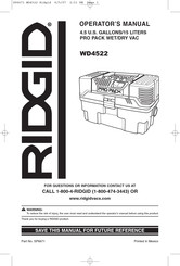 RIDGID WD4522 Manual Del Operador