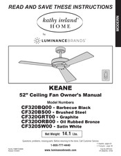 Luminance Brands Kathy Ireland Home KEANE CF320ORB00 El Manual Del Propietario