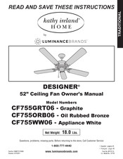 Luminance Brands Kathy Ireland Home DESIGNER CF755GRT06 El Manual Del Propietario