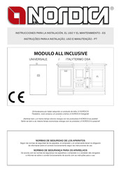 Nordica MODULE ALL INCLUSIVE UNIVERSALE Instrucciones Para La Instalación, El Uso Y El Mantenimiento