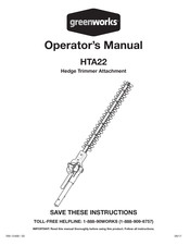 GreenWorks HTA22 Manual Del Operador