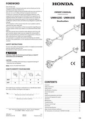 Honda UMK425E Manual Del Propietário