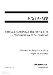 ADEMCO VISTA-120 Formato De Programación Y Hojas De Trabajo