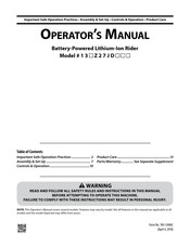 Troy-Bilt 13Z27JD Serie Manual Del Operador