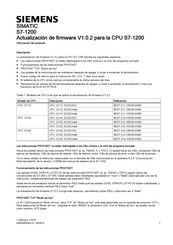 Siemens SIMATIC S7-1200 Información Del Producto
