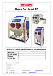 Guyson Euroblast PF Serie Instrucciones De Mantenimiento Y Funcionamiento