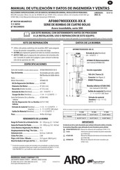 Ingersoll Rand ARO AF0807 Serie Manual De Utilización Y Datos De Ingeniería Y Ventas