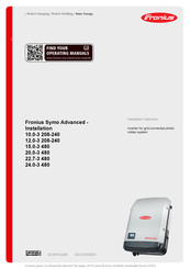 Fronius 12.0-3 208-240 Instrucciones De Installación