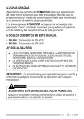 Kenwood TK-380E Manual Del Usuario