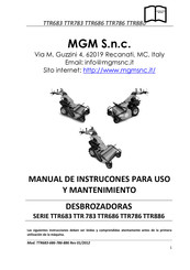 MGM TTR686 Serie Manual De Instrucciones  Para Uso Y Mantenimiento