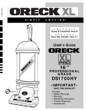 Oreck XL PRO DS1700HY Guia Del Usuario