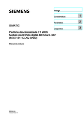 Siemens SIMATIC 4DI UC24 Serie Manual De Producto