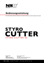 MSW STYRO CUTTER 05 Manual De Instrucciones