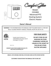 Comfort Glow CDE4800 Instrucciones De Instalación Y El Manual De Propietario