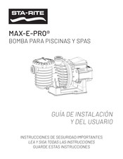 STA-RITE MAX-E-PRO Guía De Instalación Y Del Usuario