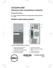 Dell OptiPlex 9020 Información Sobre Características E Instalación