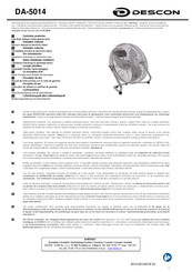 Descon DA-5014 Manual De Instrucciones Con La Carta De Garantía