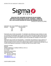 Sigma Gravedad 150 Instructivo De Armado Y Operacion