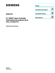 Siemens SIMATIC ET 200SP Información Del Producto