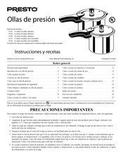 Presto 01264 Instrucciones Y Recetas