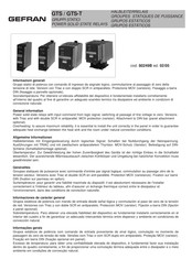 Gefran GTS Serie Manual Del Usuario