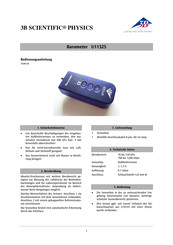 3B SCIENTIFIC PHYSICS U11325 Instrucciones De Uso