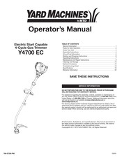 Yard Machines Y4700 EC Manual Del Operador