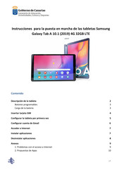 Samsung Galaxy Tab A 10.1 Instrucciones Par A La Puesta En Marcha