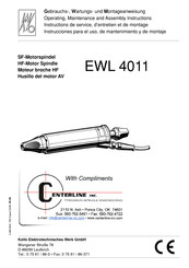 KaVo CenterLine EWL 4011 Instrucciones Para El Uso, De Mantenimiento Y De Montaje