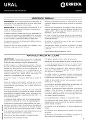 Erreka URAL Serie Instrucciones De Instalación