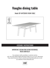 RST OP-AWTS9043-VGHN-TABLE Manual Del Usuario