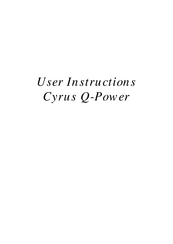 Cyrus Q-Power Instrucciones De Uso