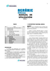 Sistemes Electrònics Progrés s.a. Agrónic Filtros Caja mural Manual De Utilización