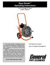 General Pipe Cleaners Easy Rooter Instrucciones De Operación