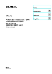 Siemens SIMATIC 4DI DC24V HF Manual De Producto