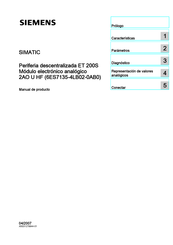 Siemens SIMATIC 2AO U HF Manual De Producto