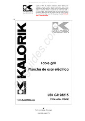 Kalorik USK GR 28215 Manual De Instrucciones