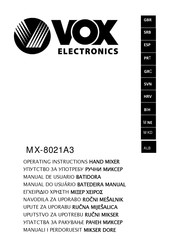 VOX electronics MX-8021A3 Manual De Usuario