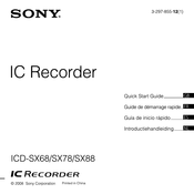 Sony ICD-SX68 Guia De Inicio Rapido