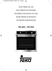 Teka HPL-830 Guía Rápida De Uso