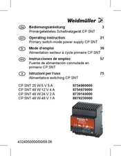 Weidmuller CP SNT 48 W 12 V 4 A Instrucciones De Empleo