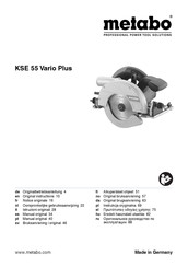 Metabo KSE 55 Vario Plus Manual Original