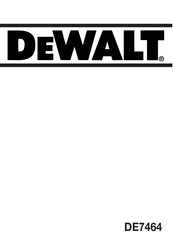 DeWalt DE7464 Manual Del Usuario