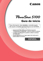 Canon PowerShot S100 Guía De Inicio